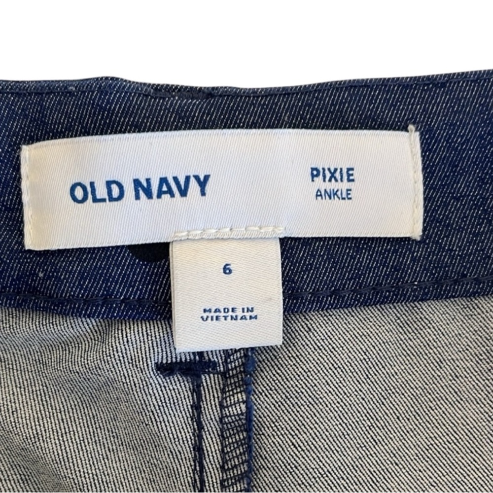 OLD NAVY Pixie Polka Dot Ankle Pants in Blue w/ Black Dots Size 6 -- NWT - Picture 10 of 12
